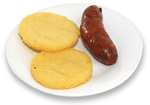 Arepa con chorizo